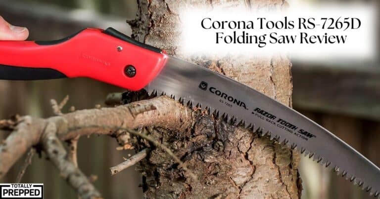 Corona Tools 7265D Folding Saw cutting through a tree limb