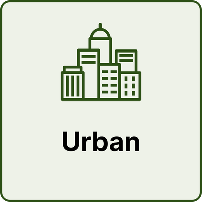 cityscape over the word urban